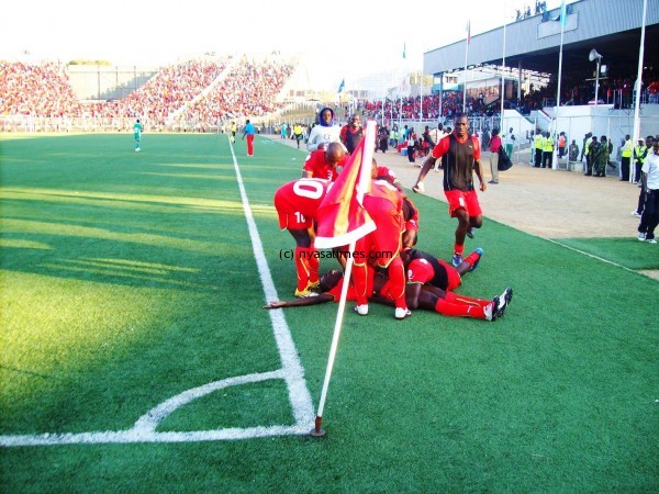 Flames cerebrating a goal