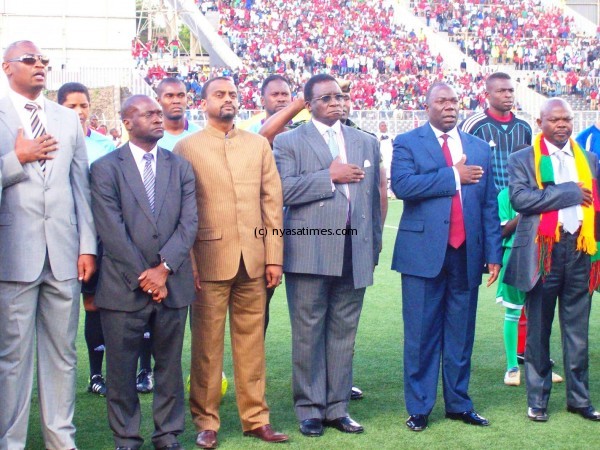 The First Gentleman Richard Banda during national anthem