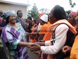 joyce greets supporters