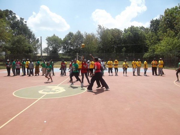 The Netball team in action