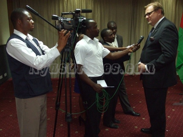 Mr Richard Dictus probably talking to the Malawi Press for the last time as UNDP Resiednt Coordinator for Malawi