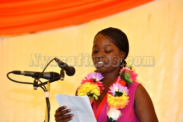 A representative of the best performing students speaks