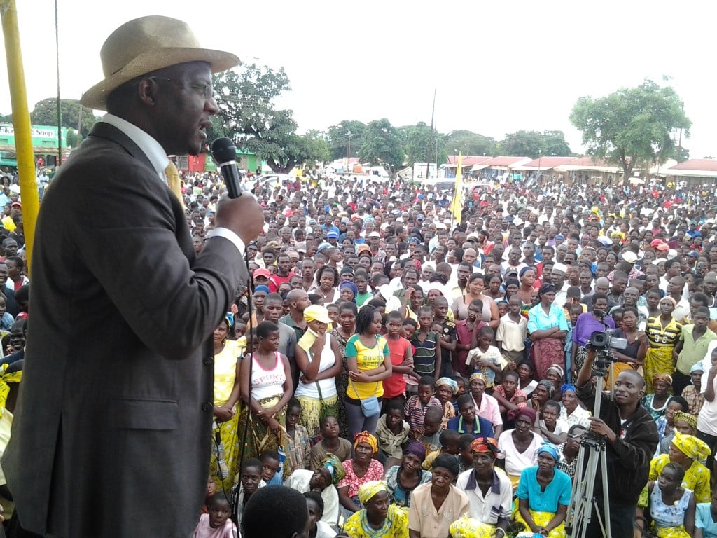 Atupele addressing crowds in Balaka