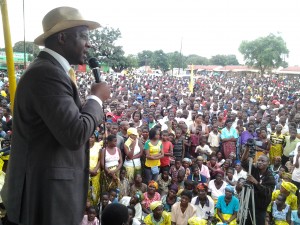 Atupele addressing crowds in Balaka