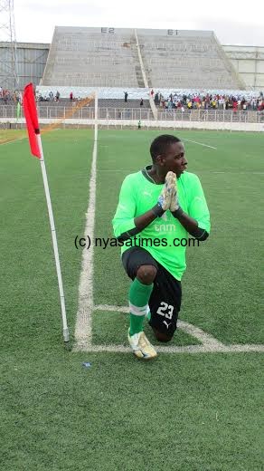 Poster boy: A Karonga United goalkeeper..Photo Jeromy Kadewere.