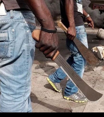 Worshippers were attacked iby panga-wielding thugs