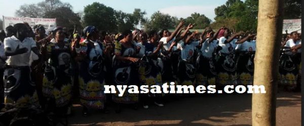MCP women in Karonga singing at a rally by Chakwera