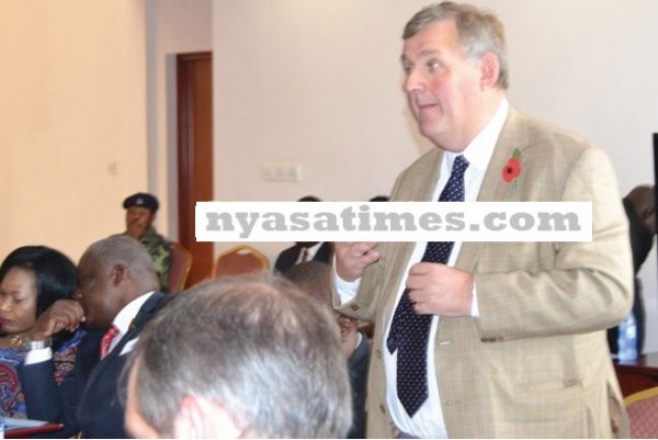 Colvile addressing Malawi MPs and youth representatives