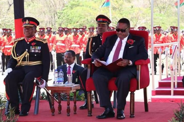 Mutharika at the Remembrance Day 