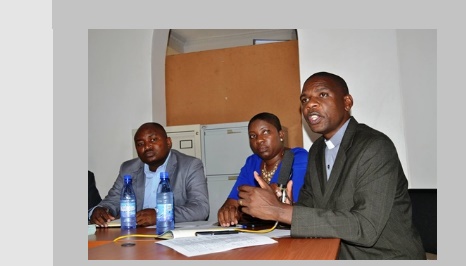 Rev Kachipapa and organisers of pro-life march addressing the media