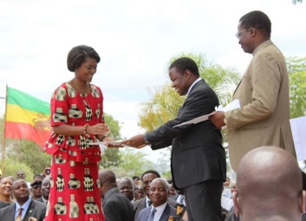 MP Lunguzi receivied the petition from Rev Fr Saindi