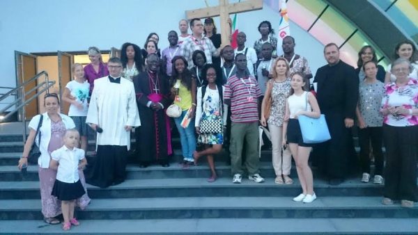 A mixer of Malawi and Poland youths-pix by Fr. Mwinganyama