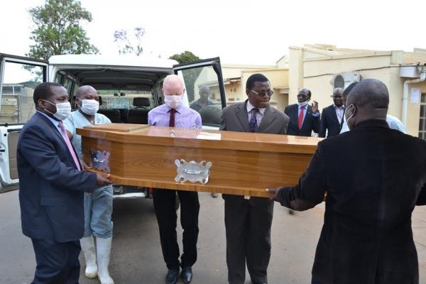 Albino`s remain which were exhumed in Dowa. The remains were taking  to KCH mortuary, Lilongwe enroute to his home Linthipe for burial.
