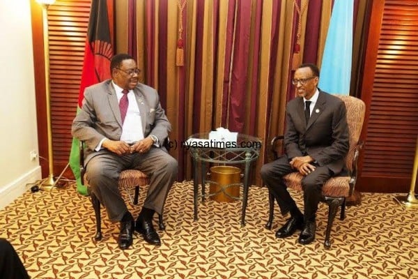 President Oeter Mutharika and Rwanda's Paul Kagame: Genocide convict Murekezi can trigger diplomatic stand off