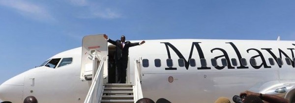Travelling commercial: President Mutharika  on Malawian Airlines