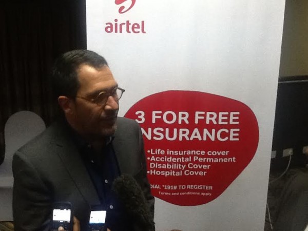 Airtel MD Heiko Schlittke announcing the partnership with Nico Insurance