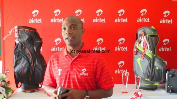Airtel Malawi Chief Commercial Officer ... his speech....Photo Jeromy Kadewere.