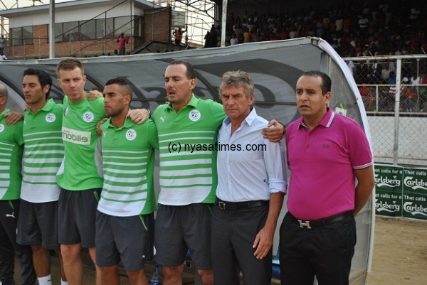 Algeria officials and players in Malawi: Accused of gifting Mali qualification....Photo Jeromy Kadewere