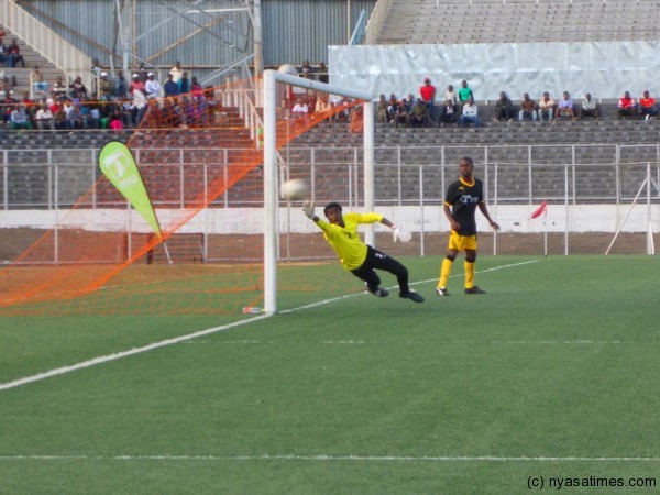  Envirom goalkeeper preventing the ball to kiss the back of his net but alas its a goalllll.....Photo Jeromy Kadewere