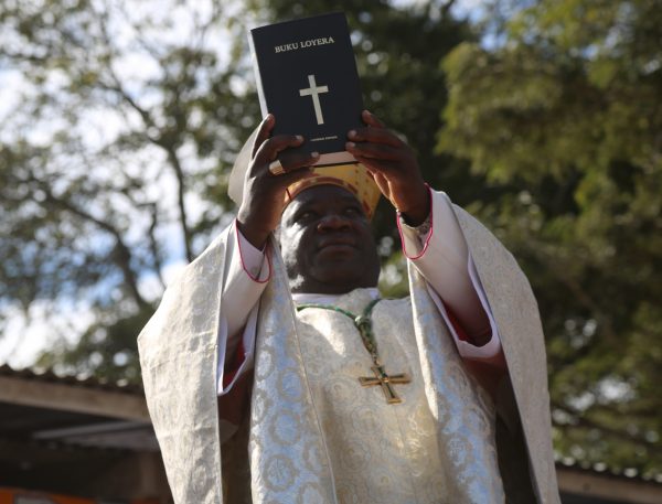 Archbishop Thomas Msusa showing the Holy Bible...Photo Jeromy Kadewere