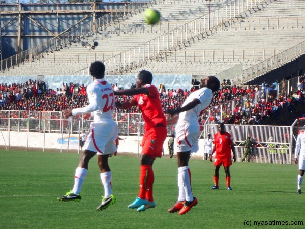 Head boys: Atusaye Nyondo and Namibian players  in the thick of things....Photo Jeromy Kadewere