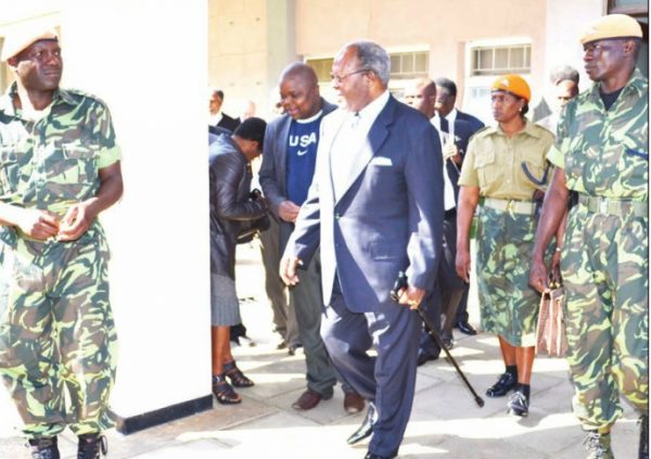 Ex Malawi leader Muluzi coming from court with his State security detail