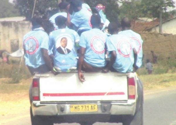 DPP ferries supporters to a political rally in Malawi government vehicle.-Photo by Malawi News
