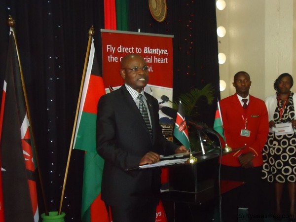 Malawi's Deputy High Commisisoner to Kenya, Marcel Chirwa speaks at the launch