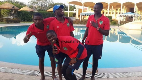 Chillaxing Malawi players  in Chad: Bashir Maunde, Lanjesi, Ngalande and Mzava 