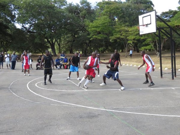 Basketball action involving Admin LL and Engineering.