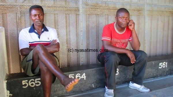 Big Bullets coaches Elijah Kananji and Mabvuto Lungu were spotted at the stadium spying on the Nomads ahead of the Blantyre derby....Photo Jeromy Kadewere.