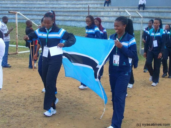 Botswana Team marching during the opening ceremony.....Photo Jeromy Kadewere