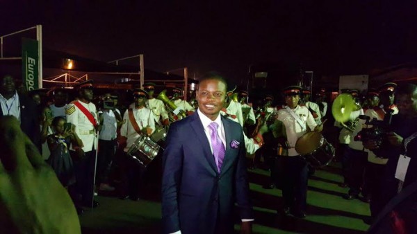 Bushiri with Zambia security forces brass band