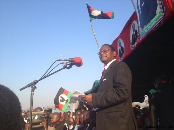 Chakwera:At his first rally 