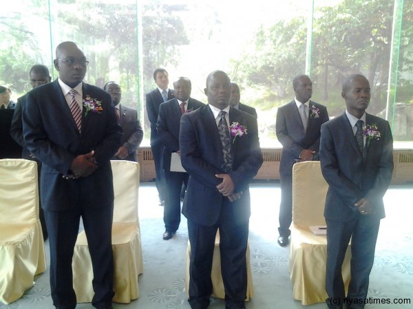 Cabinet Minister, Deputy Ministers and senior government officials witness the Gezhouba, Malawi signing ceremony