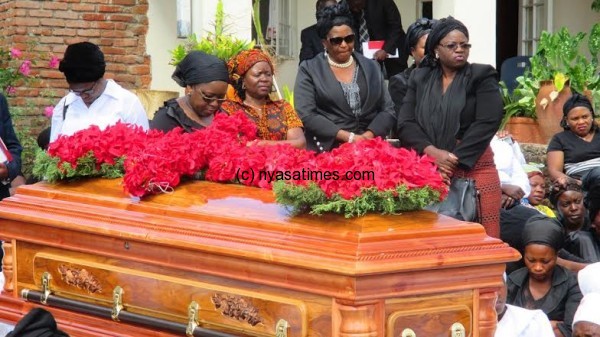 Calister Mutharika behind the coffin....Photo Jeromy Kadewere.