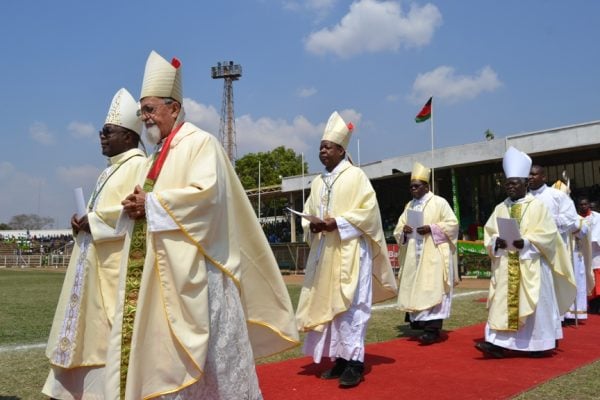 Catholic Bishops enter into the Stadium for Mass procession  at Civo Stadium, Lilongwe-(c) Abel Ikiloni, Mana