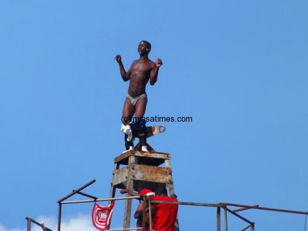 Nude support: Bullets fan Chanting-on-top of the-tower....Photo-Jeromy-Kadewere