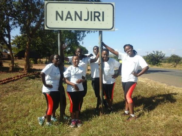 Charity walkers at Nanjiri