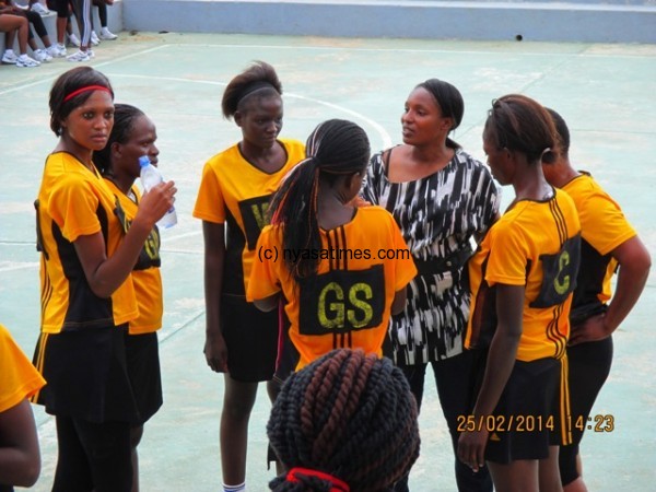 Peace talk: Chawinga giving tips to her charges .-Photo by Jeromy Kadewere