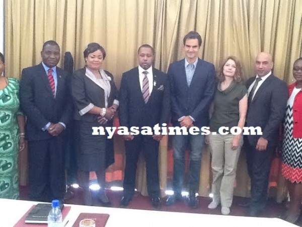 Chilima, Federer and other officials in a phioto opportunity