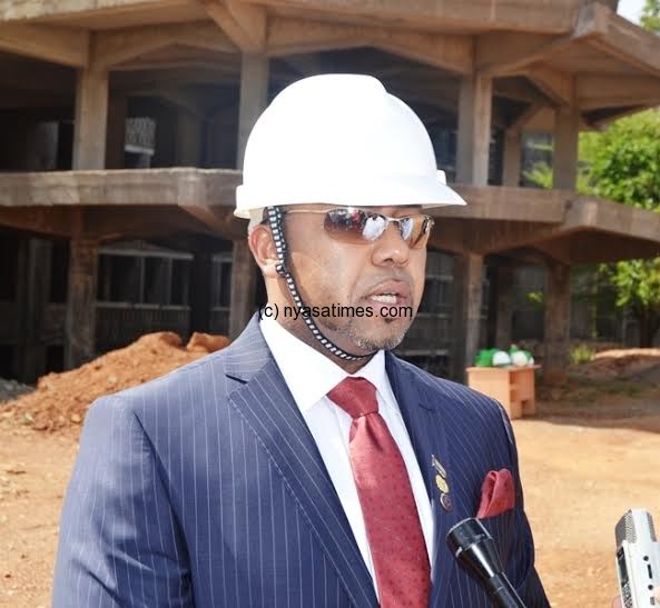 Chilima, speaks with reporters after insepcting the project in Lilongwe-Pic. by Abel Ikiloni.