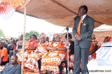 Chilumpha speaking at the rally.-Photos by Mwayi Phiri/Nyasa Times