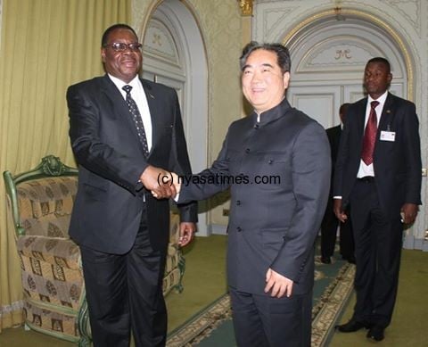 President Mutharika welcomes newly accredited Chinese envoy
