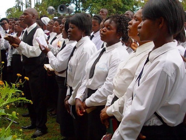 Choir members singing solemn songs...Photo Jeromy Kadewere