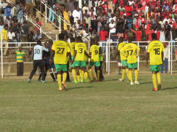 Civo players protest the controversial goal, Pic Alex Mwazalumo
