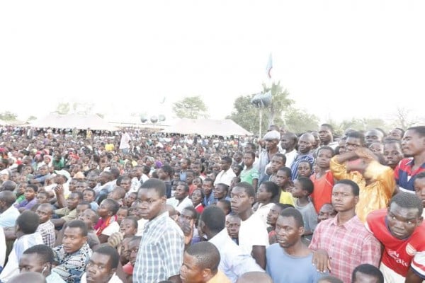 Crowds in Salima who came for the function