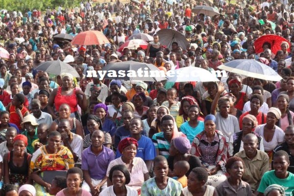 Crowds listening to Prophet Bushiri at Nathenje