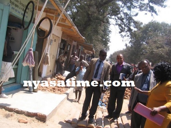 DC Rosemary Moyo explaining to the PS on the newly constructed shops