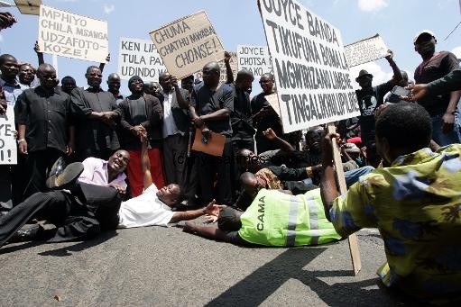 Black attire protestors in Malawi